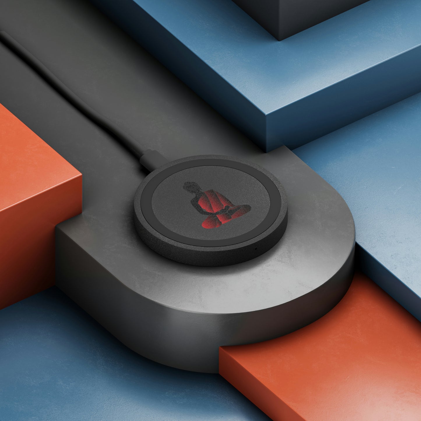 Red Buddha Printed Wireless Charging Pad