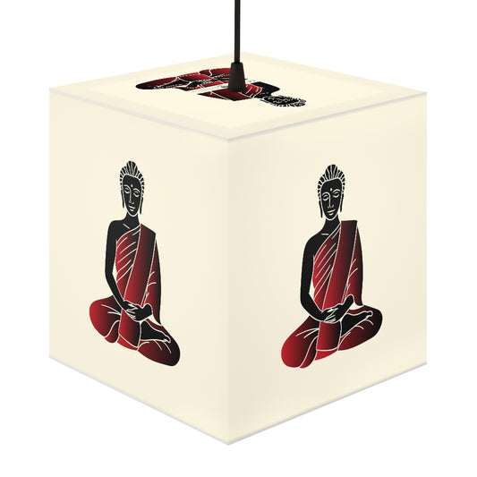 The Red Buddha Printed Light Cube Lamp