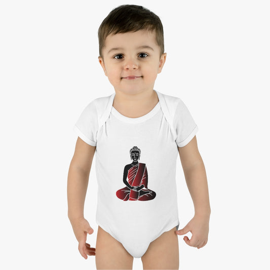 Red Buddha Baby Rib Bodysuit