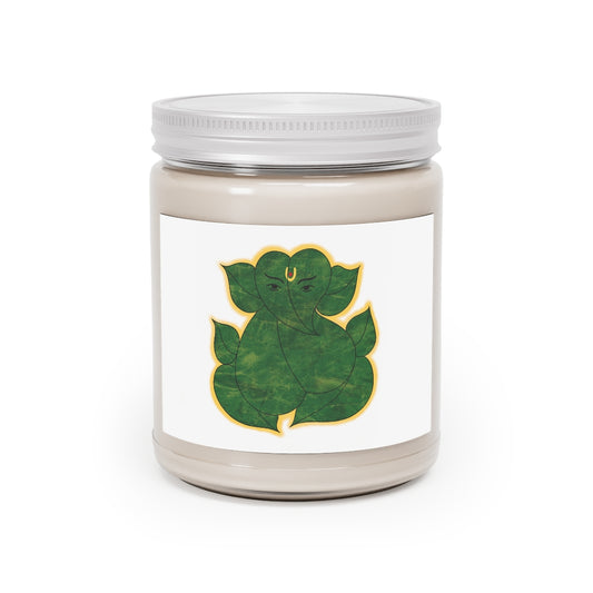 Leaf Ganesha Printed Scented Candles, 9oz
