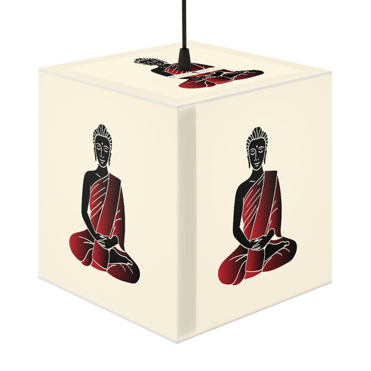 The Red Buddha Printed Light Cube Lamp