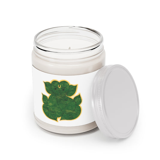 Leaf Ganesha Printed Scented Candles, 9oz